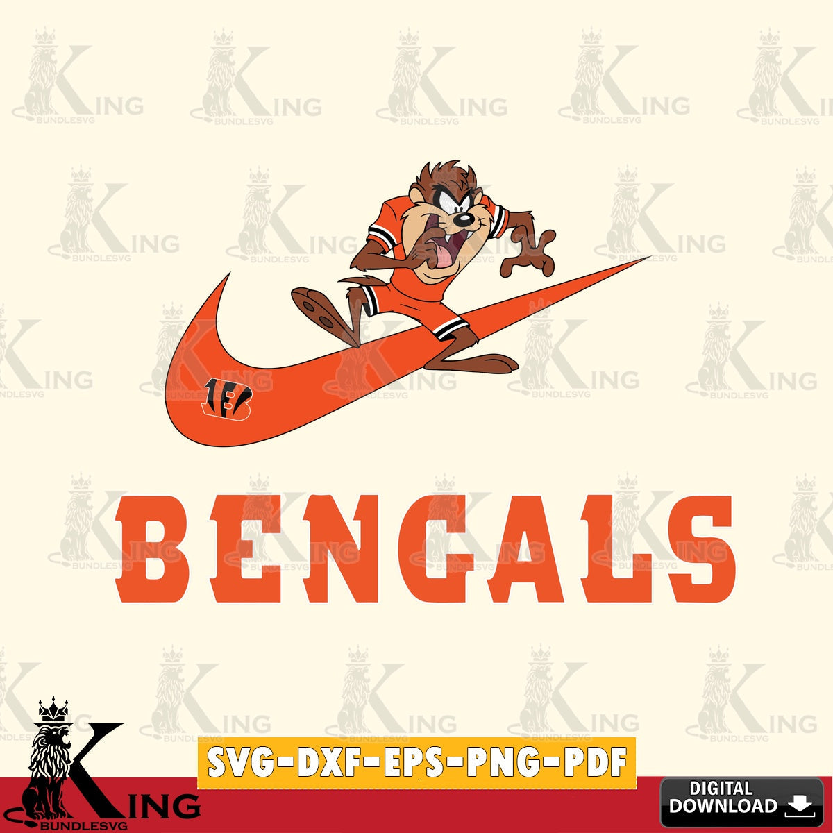 Cincinnati Bengals Taz Football Nike Cut file , Digital Download , Instant Download, Looney Tunes svg, Football svg