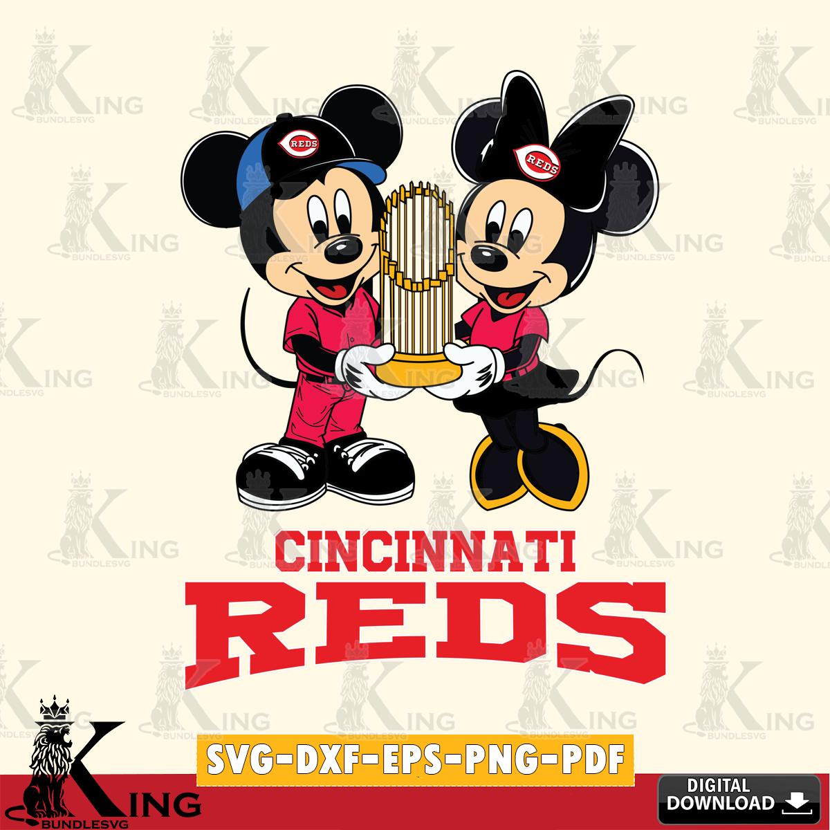 Cincinnati Reds Mickey Minnie Mouse Champions SVG File, MLB for Cricut, Silhouette, Digital Download , file cut