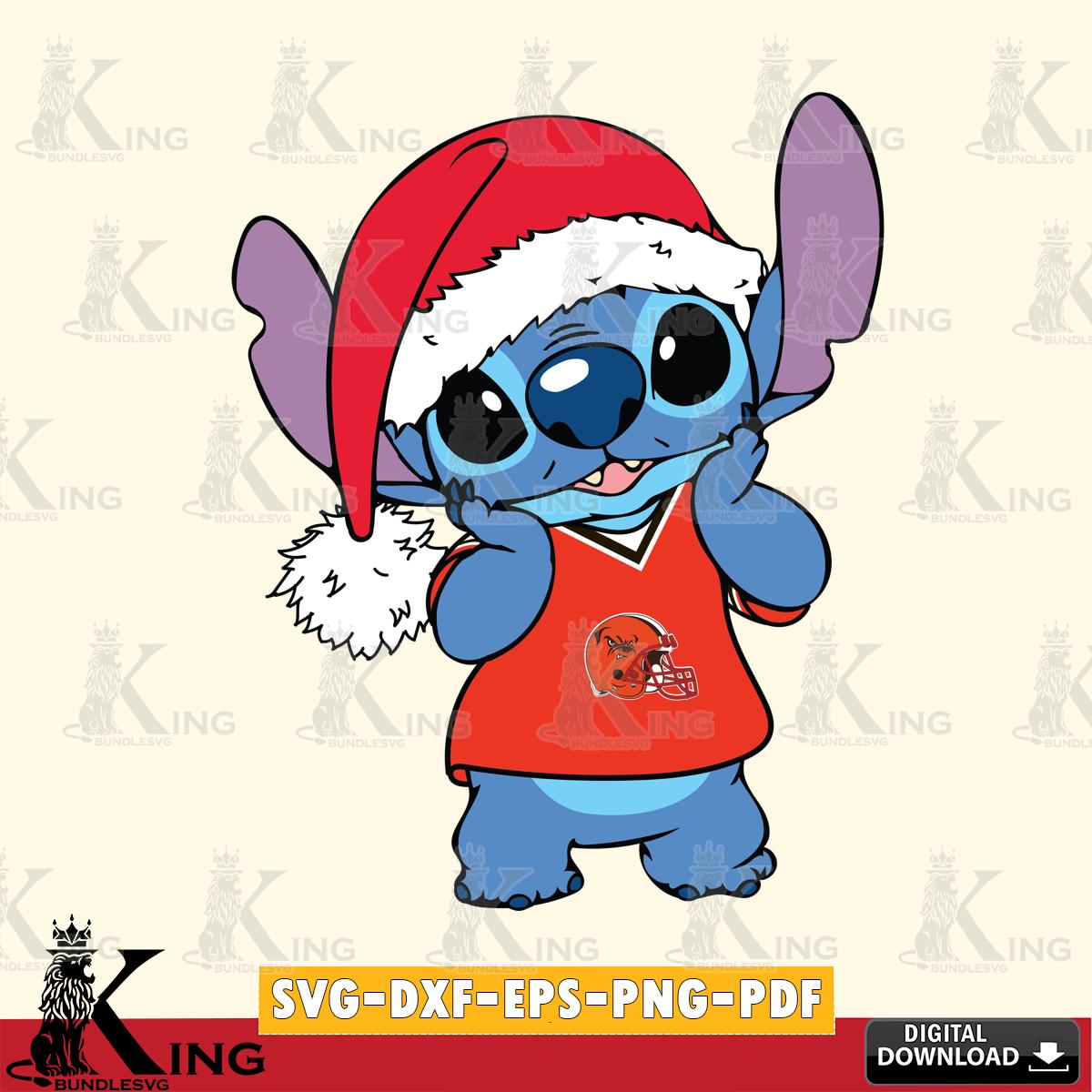 Cleveland Browns Cute Stitch Christmas SVG, NFL for Cricut, Silhouette, Digital Download , file cut