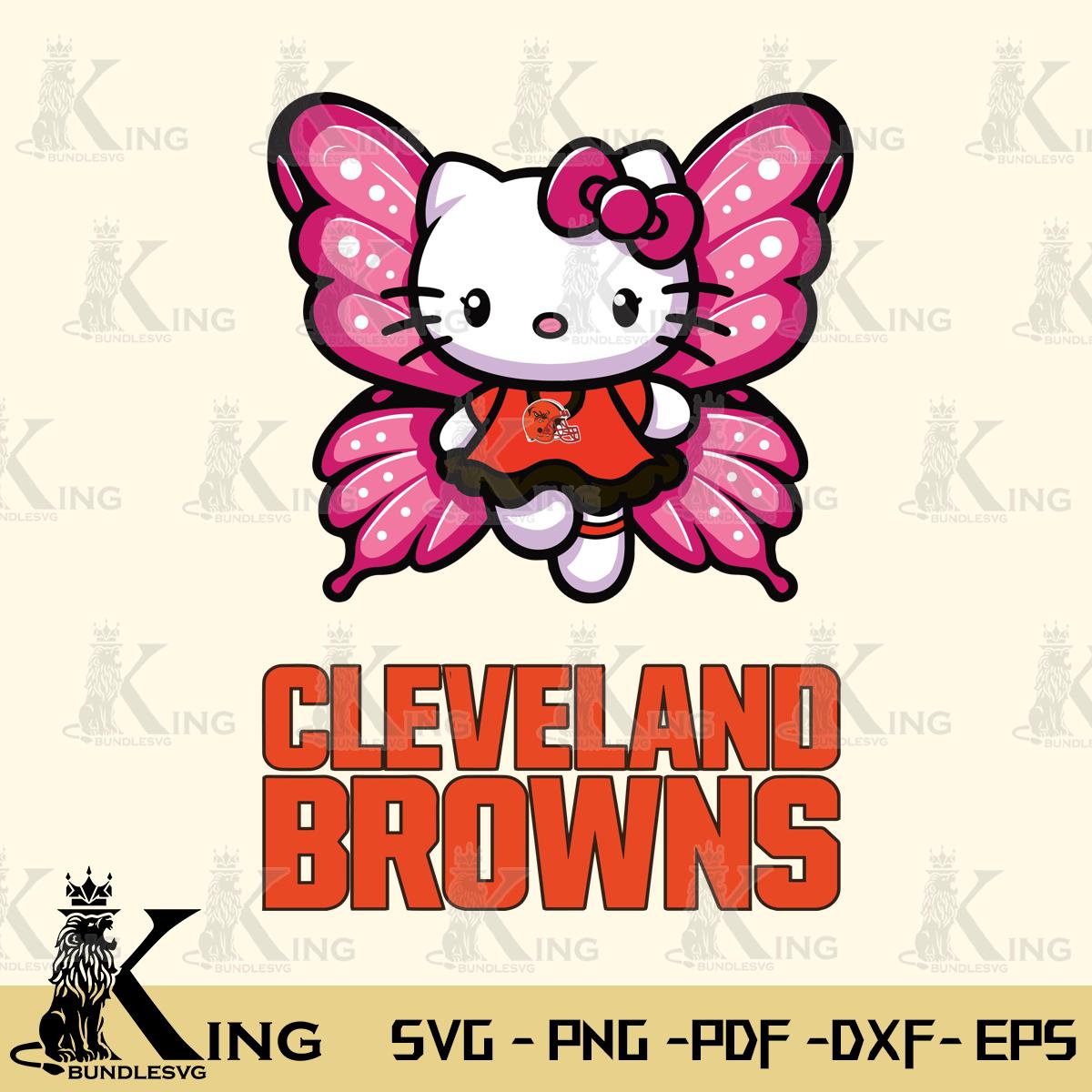 Cleveland Browns Hello Kitty Dreamscape Svg Eps Dxf Png File, Digital Download
