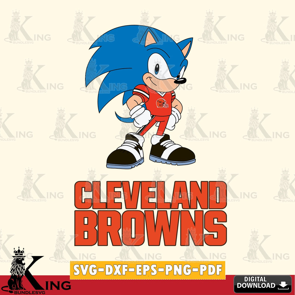 Cleveland Browns Sonic Football Star Mascot SVG file, Vector , Digital Download , PDF File , Instant Download