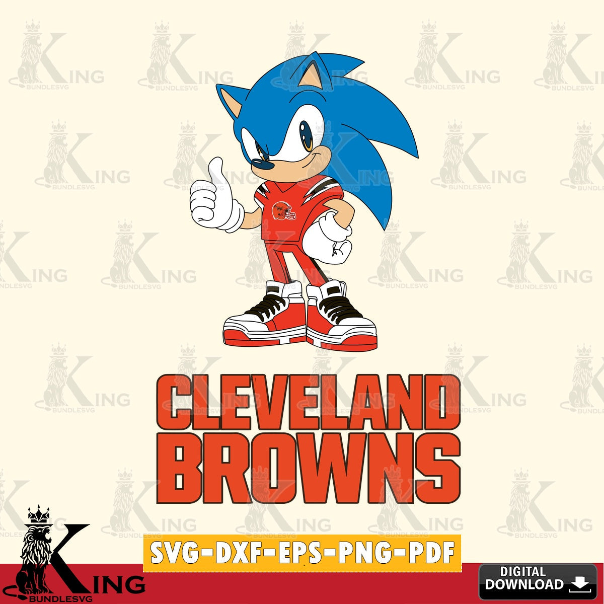 Cleveland Browns Sonic Like Football SVG file, Vector , Digital Download , PDF File , Instant Download