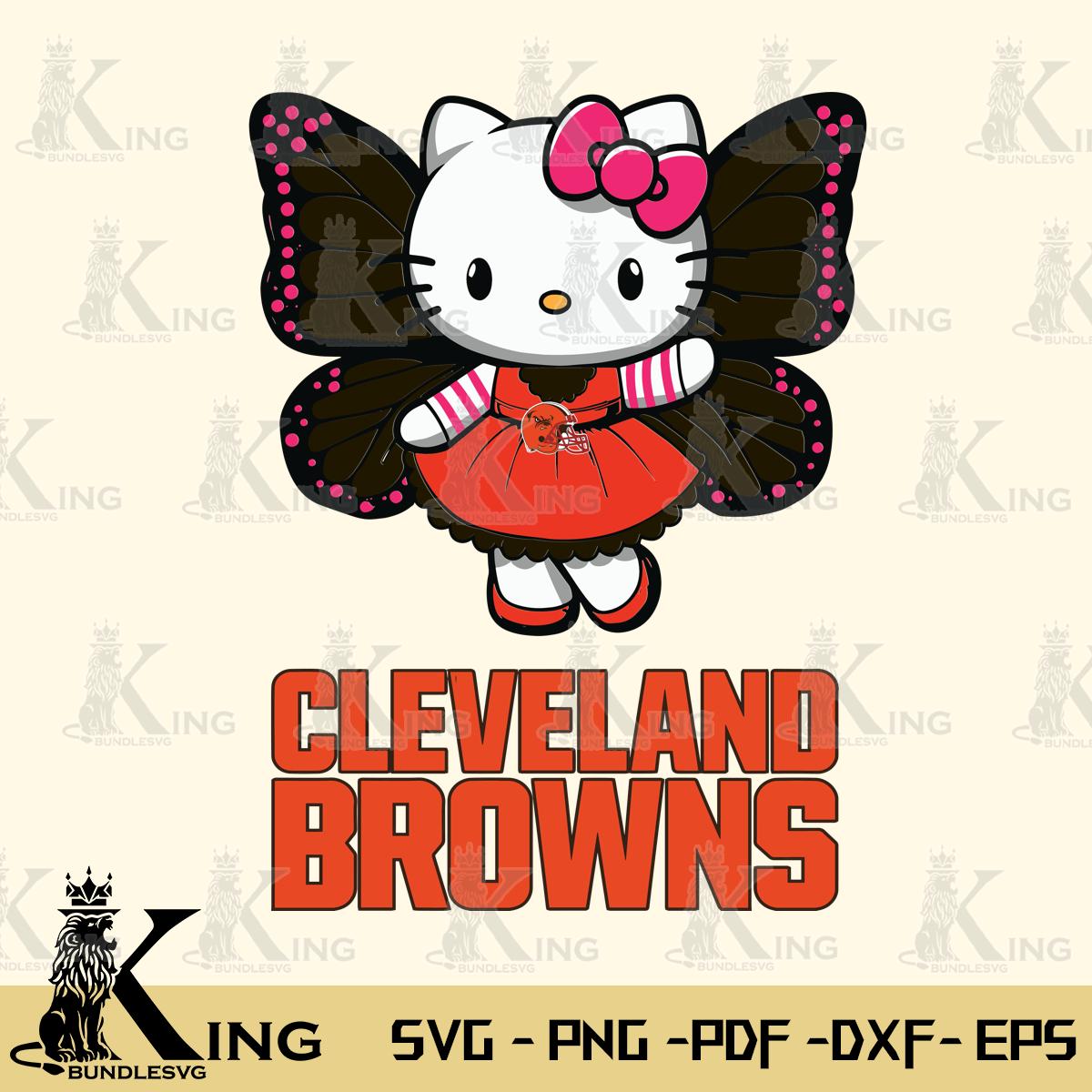 Cleveland Browns Whimsical Kitty Wings Svg Eps Dxf Png File, Digital Download