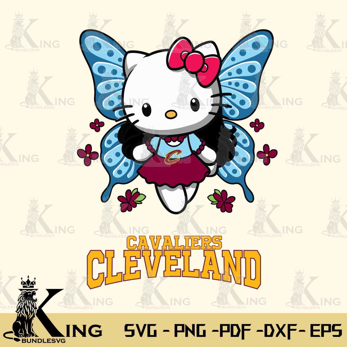 Cleveland Cavaliers Butterfly Kitty Charm Svg Eps Dxf Png File, Digital Download