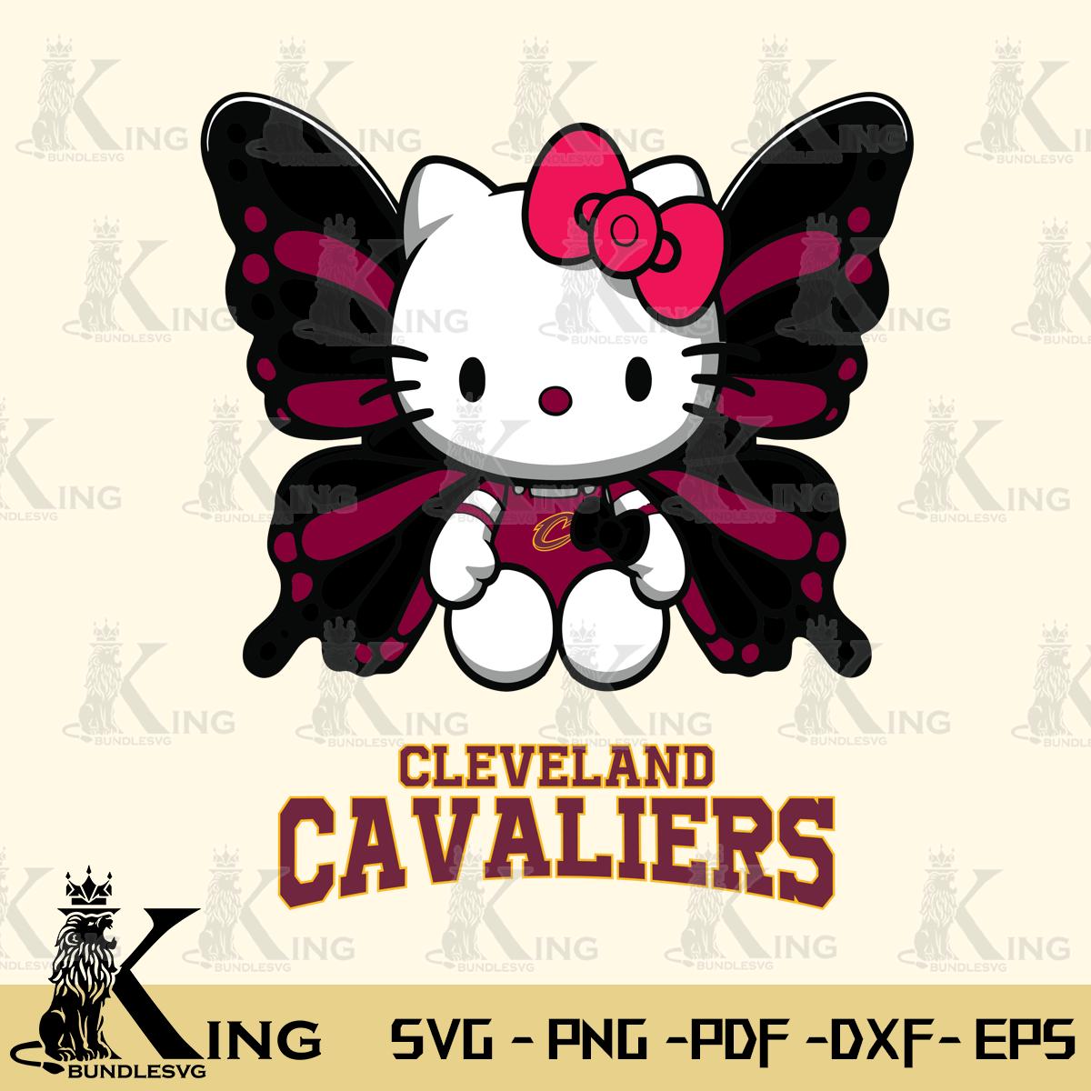 Cleveland Cavaliers Butterfly Kitty Delight Svg Eps Dxf Png File, Digital Download