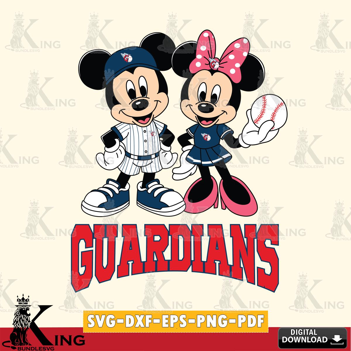 Cleveland Guardians Baseball Mickey Minnie Mouse SVG File, MLB for Cricut, Silhouette, Digital Download , file cut
