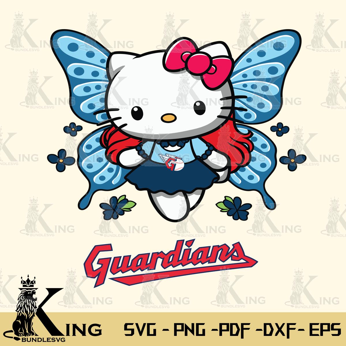 Cleveland Guardians Butterfly Kitty Charm Svg Eps Dxf Png File, Digital Download