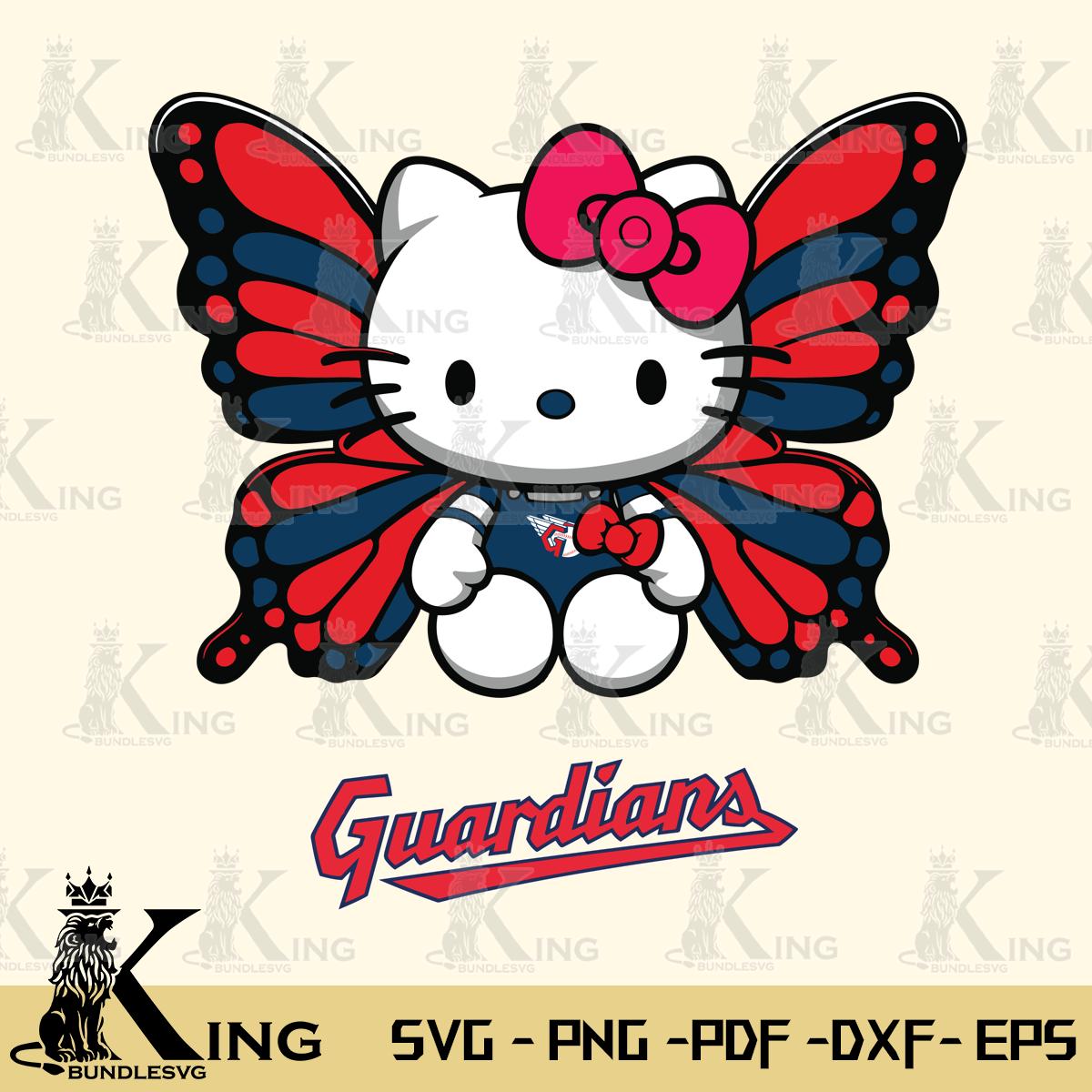Cleveland Guardians Butterfly Kitty Delight Svg Eps Dxf Png File, Digital Download