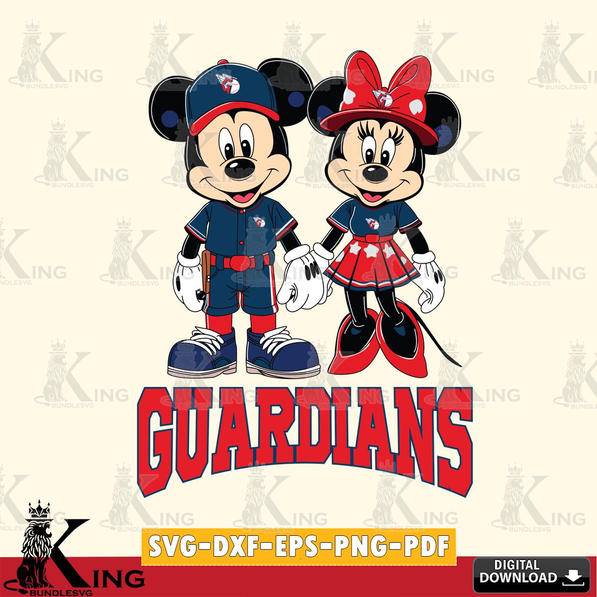 Cleveland Guardians Mickey Minnie Baseball SVG File, MLB for Cricut, Silhouette, Digital Download , file cut