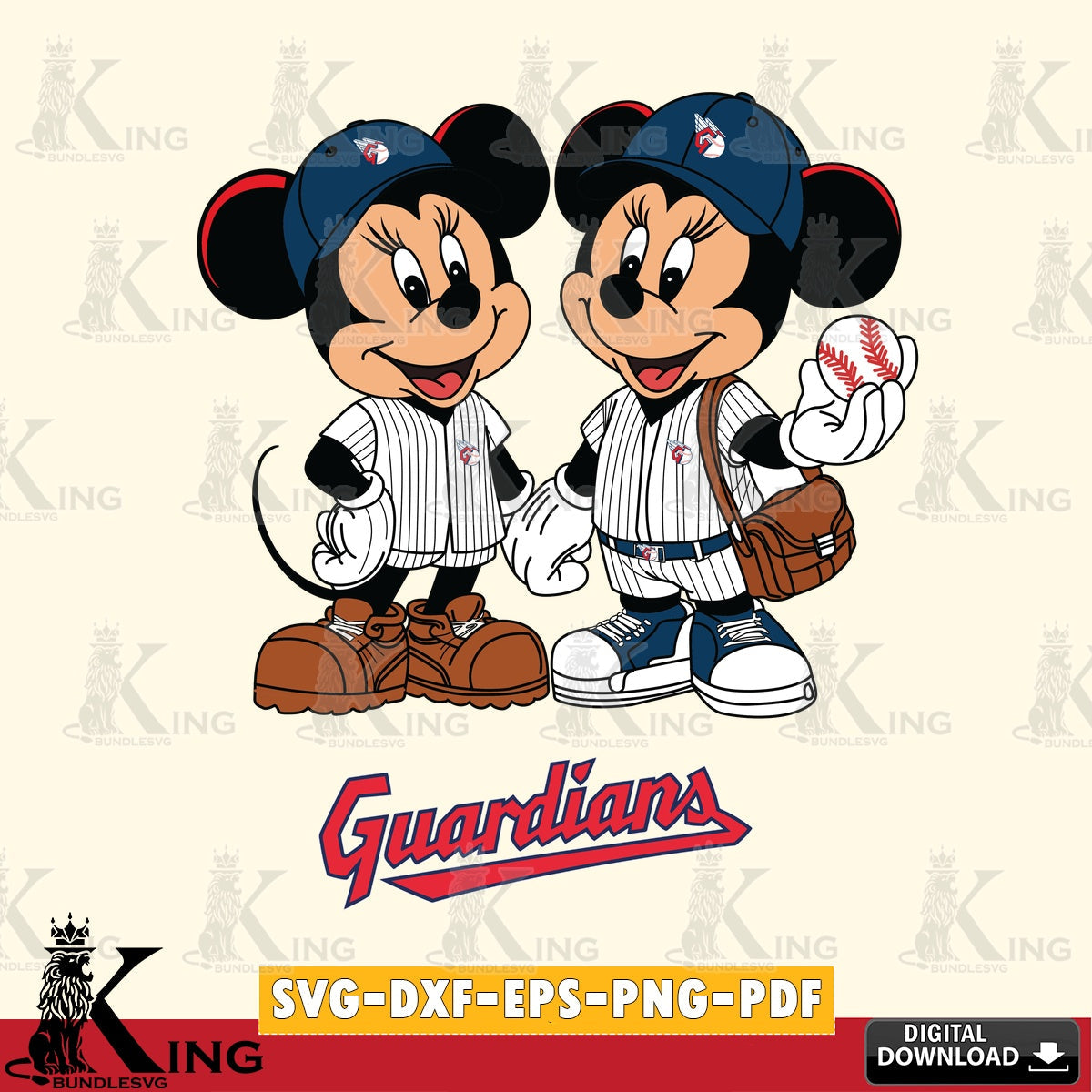 Cleveland Guardians Mickey Minnie Mouse couple SVG file , For Cricut, File cut , Digital Download , PDF File, Cut Files