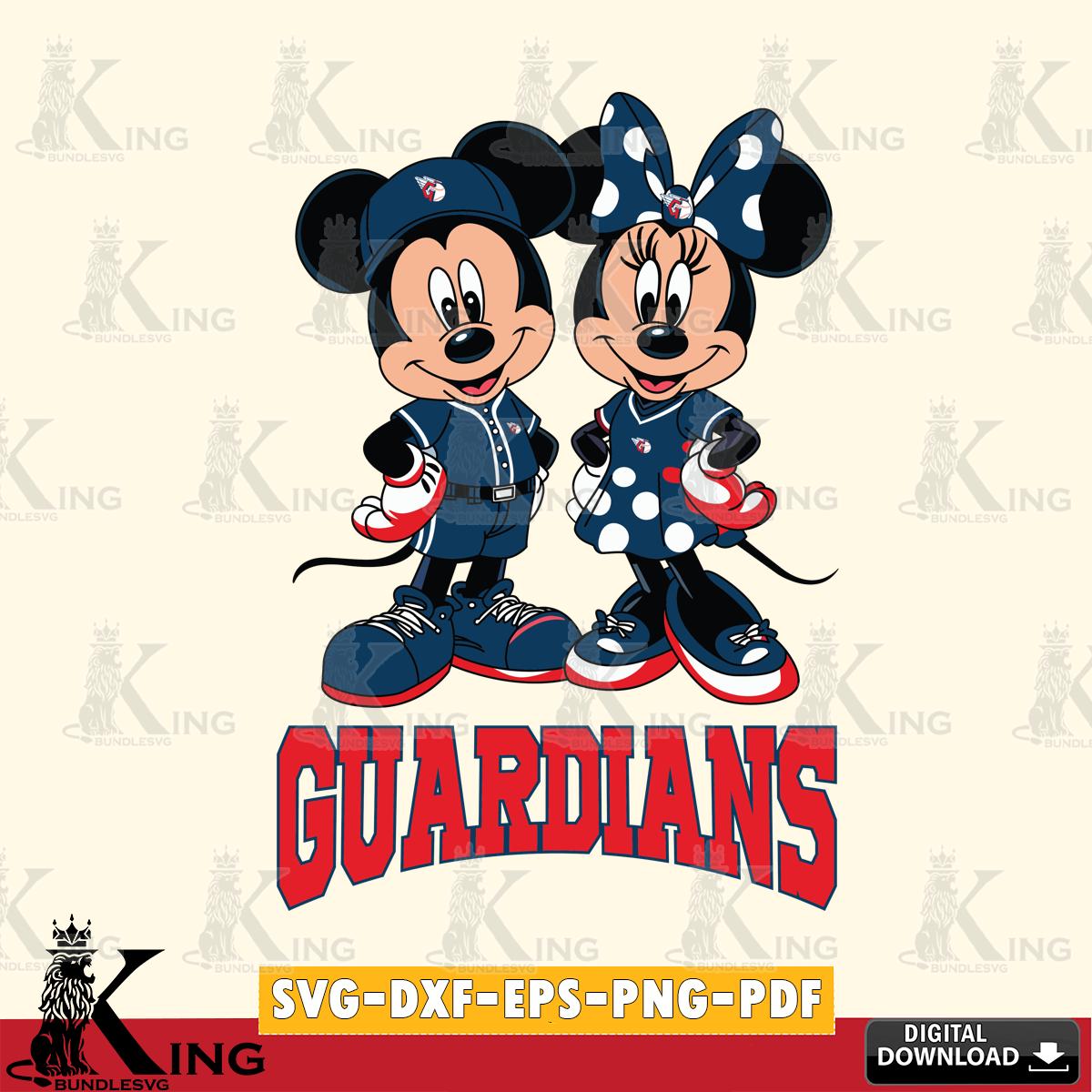 Cleveland Guardians Mickey Minnie Mouse couple sport SVG File, MLB for Cricut, Silhouette, Digital Download , file cut