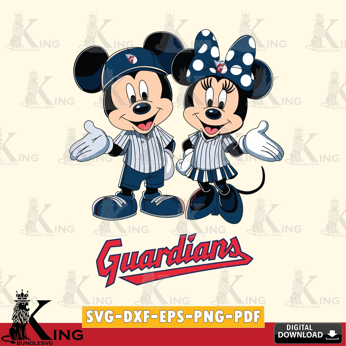 Cleveland Guardians Mickey Minnie couple SVG file , For Cricut, File cut , Digital Download , PDF File, Cut Files