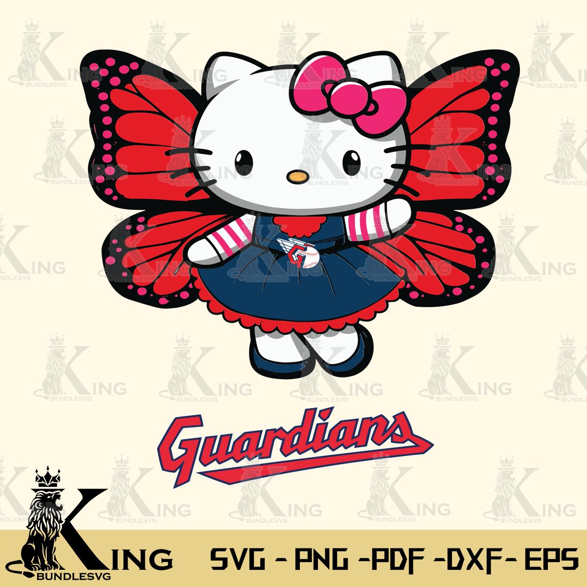 Cleveland Guardians Whimsical Kitty Wings Svg Eps Dxf Png File, Digital Download