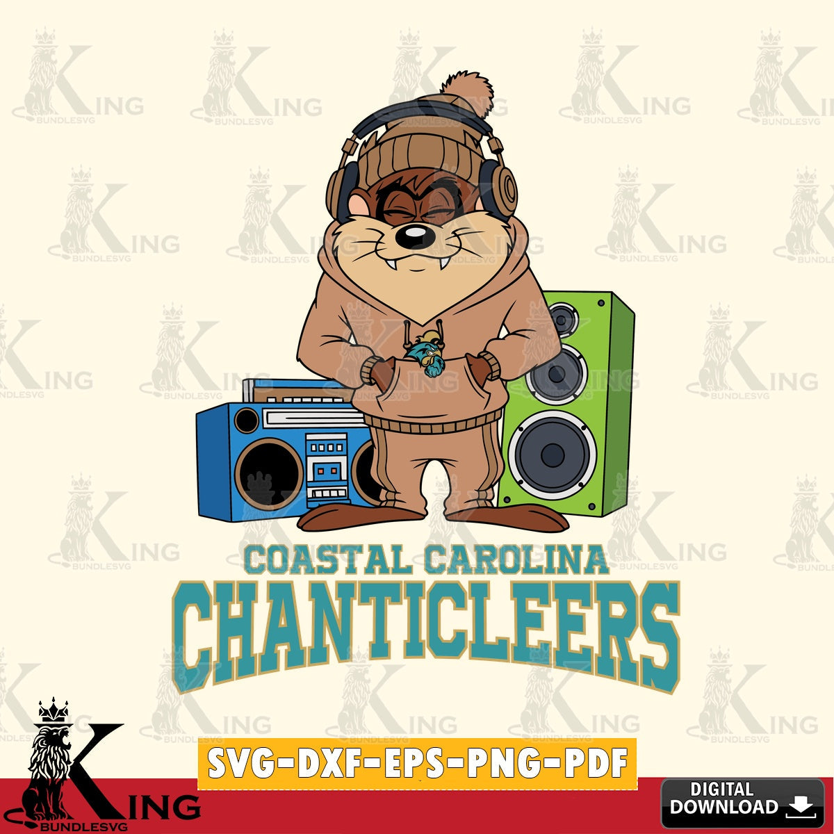 Coastal Carolina Chanticleers Taz Hip Hop SVG file, Cut file , Digital Download , Instant Download, Taz svg, NCAA svg