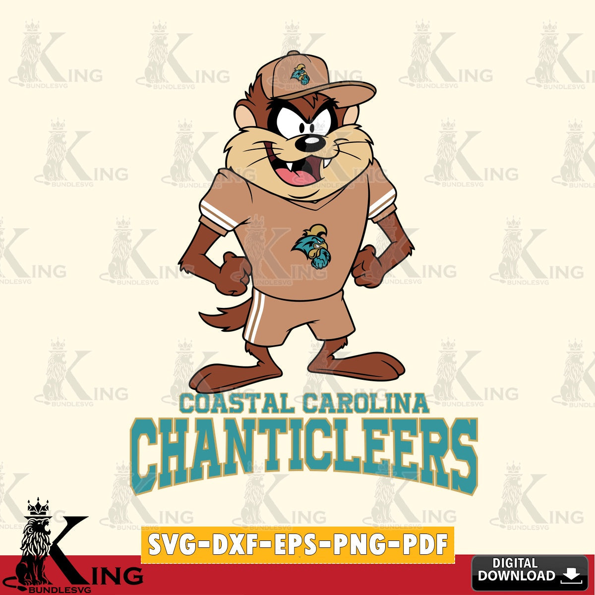 Coastal Carolina Chanticleers Taz Standing Pose SVG file, Cut file , Digital Download , Instant Download, Taz svg, NCAA svg