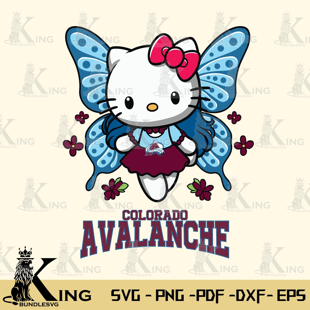 Colorado Avalanche Butterfly Kitty Charm Svg Eps Dxf Png File, Digital Download