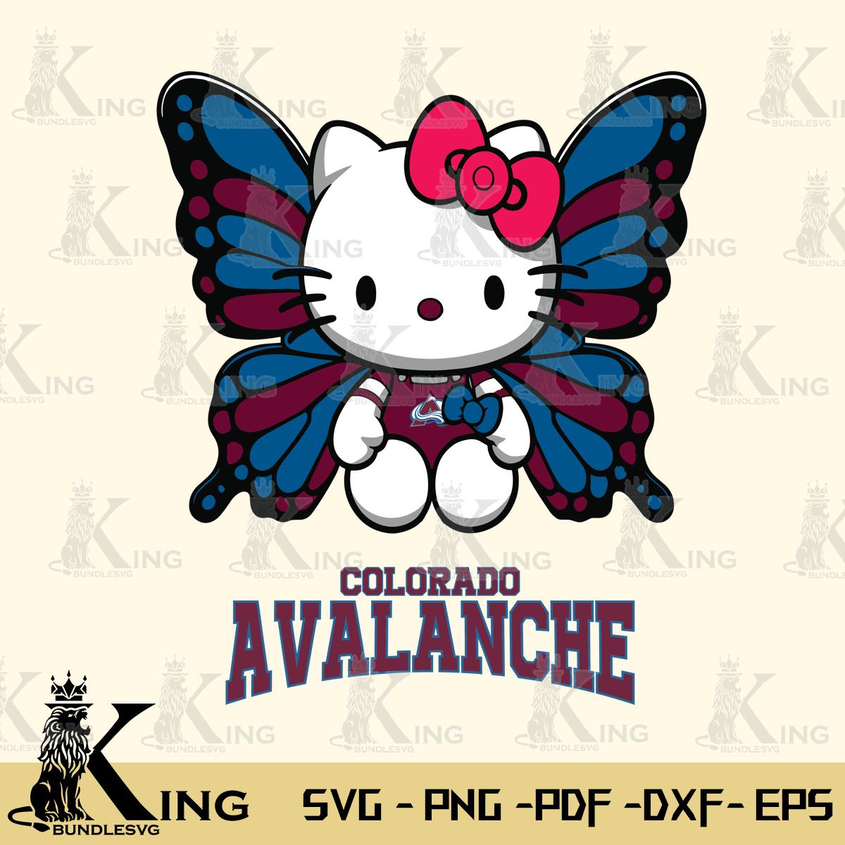 Colorado Avalanche Butterfly Kitty Delight Svg Eps Dxf Png File, Digital Download