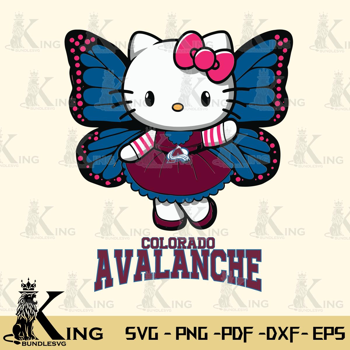 Colorado Avalanche Whimsical Kitty Wings Svg Eps Dxf Png File, Digital Download