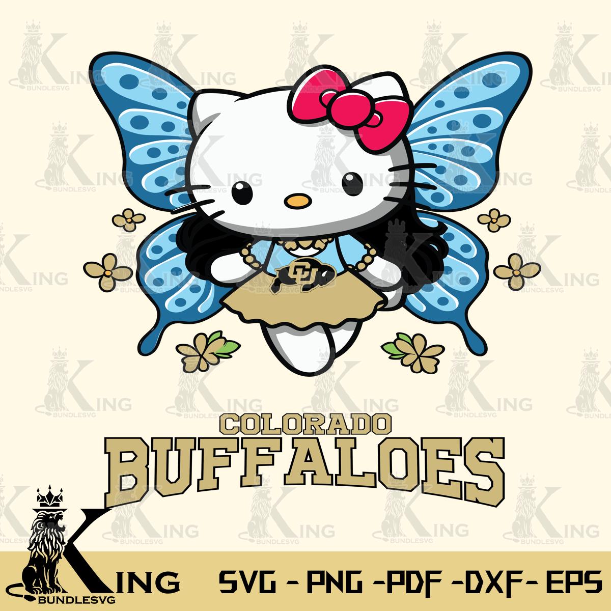 Colorado Buffaloes Butterfly Kitty Charm Svg Eps Dxf Png File, Digital Download