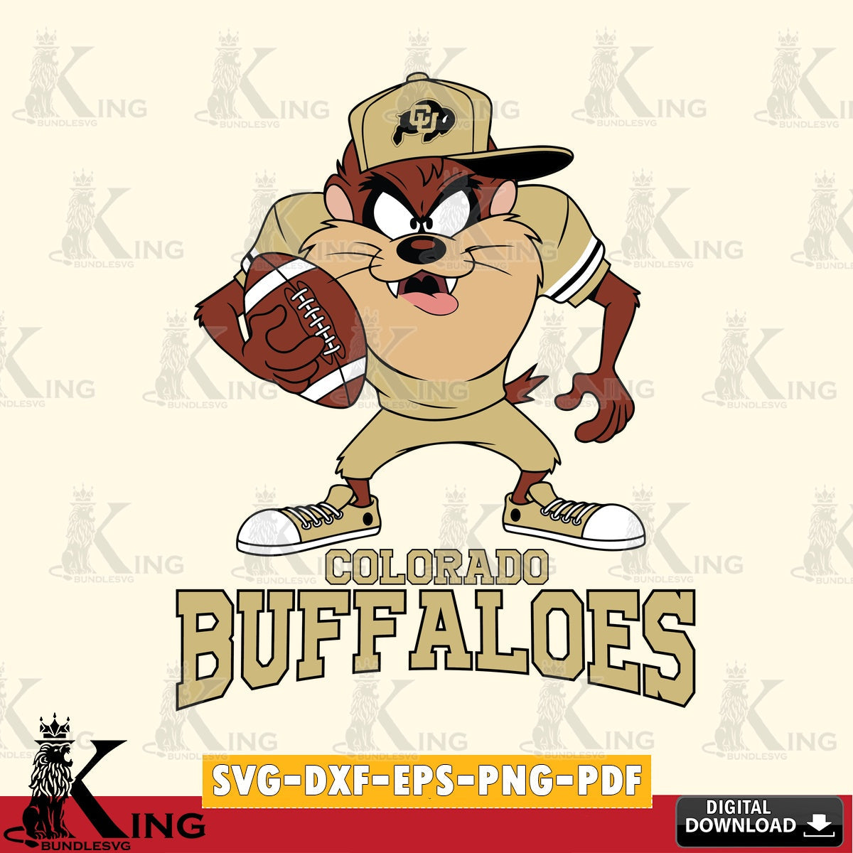 Colorado Buffaloes Đồng phục bóng đá Taz SVG file, Cut file , Digital Download , Instant Download, Taz svg, NCAA svg