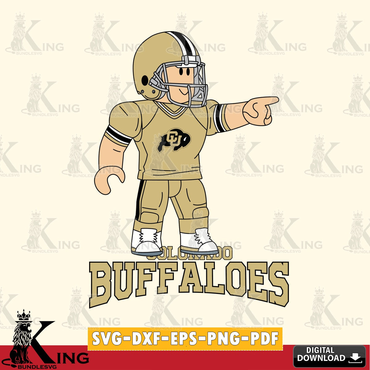 Colorado Buffaloes Roblox Player Football SVG file , NCAA Cricut, File cut , Digital Download , PDF File