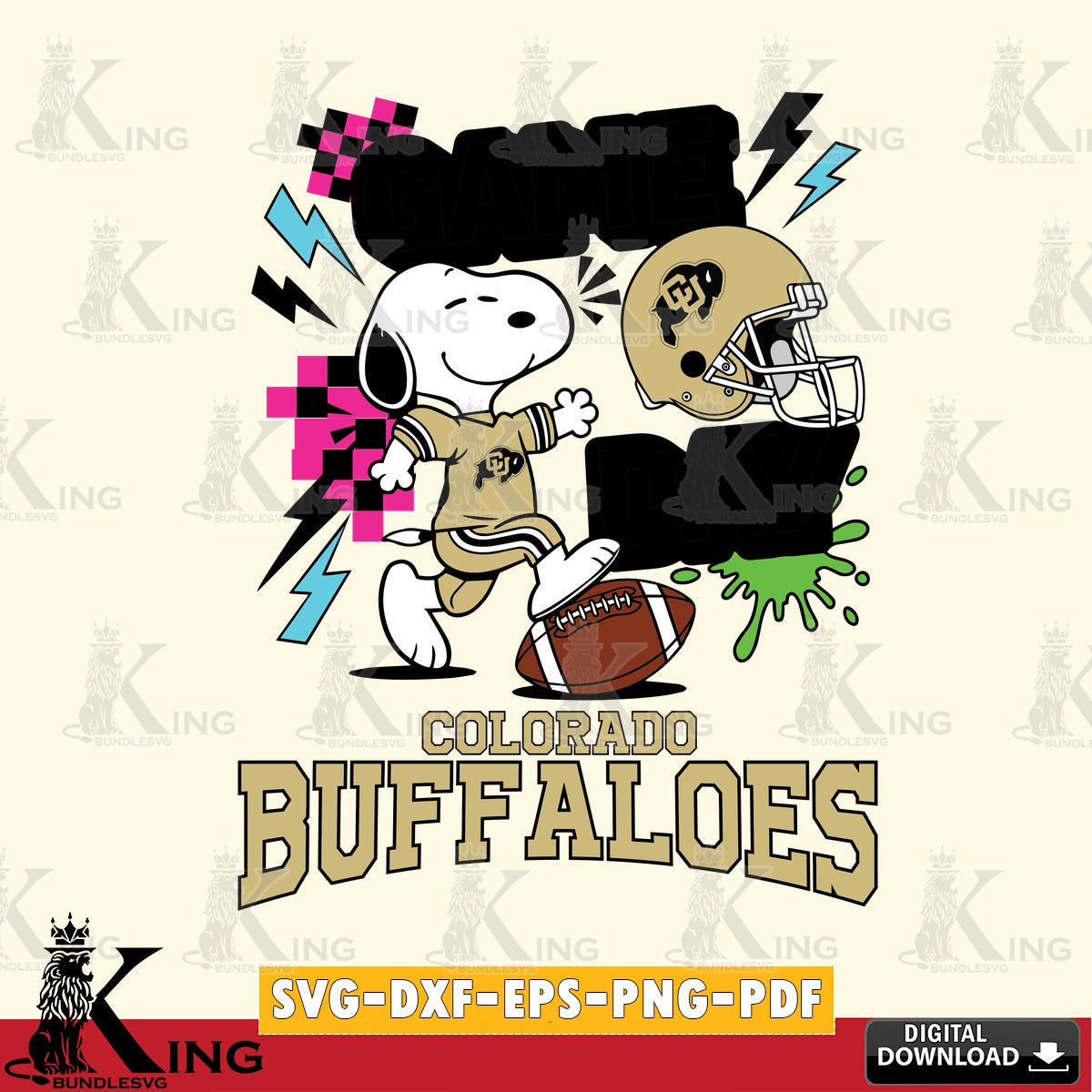 Colorado Buffaloes Snoopy Game day SVG, Cricut, Cut file , Digital Download , Instant Download, Peanuts svg, NCAA svg, Football svg, Sport svg