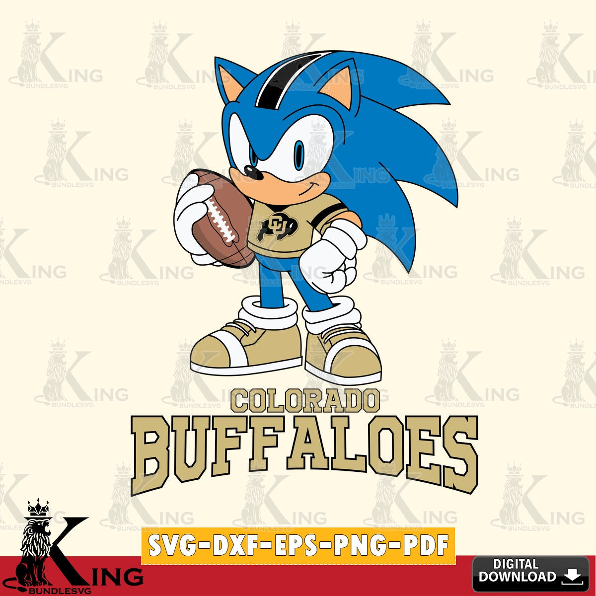 Colorado Buffaloes Sonic Game Day Ready SVG file, Vector , Digital Download , PDF File , Instant Download