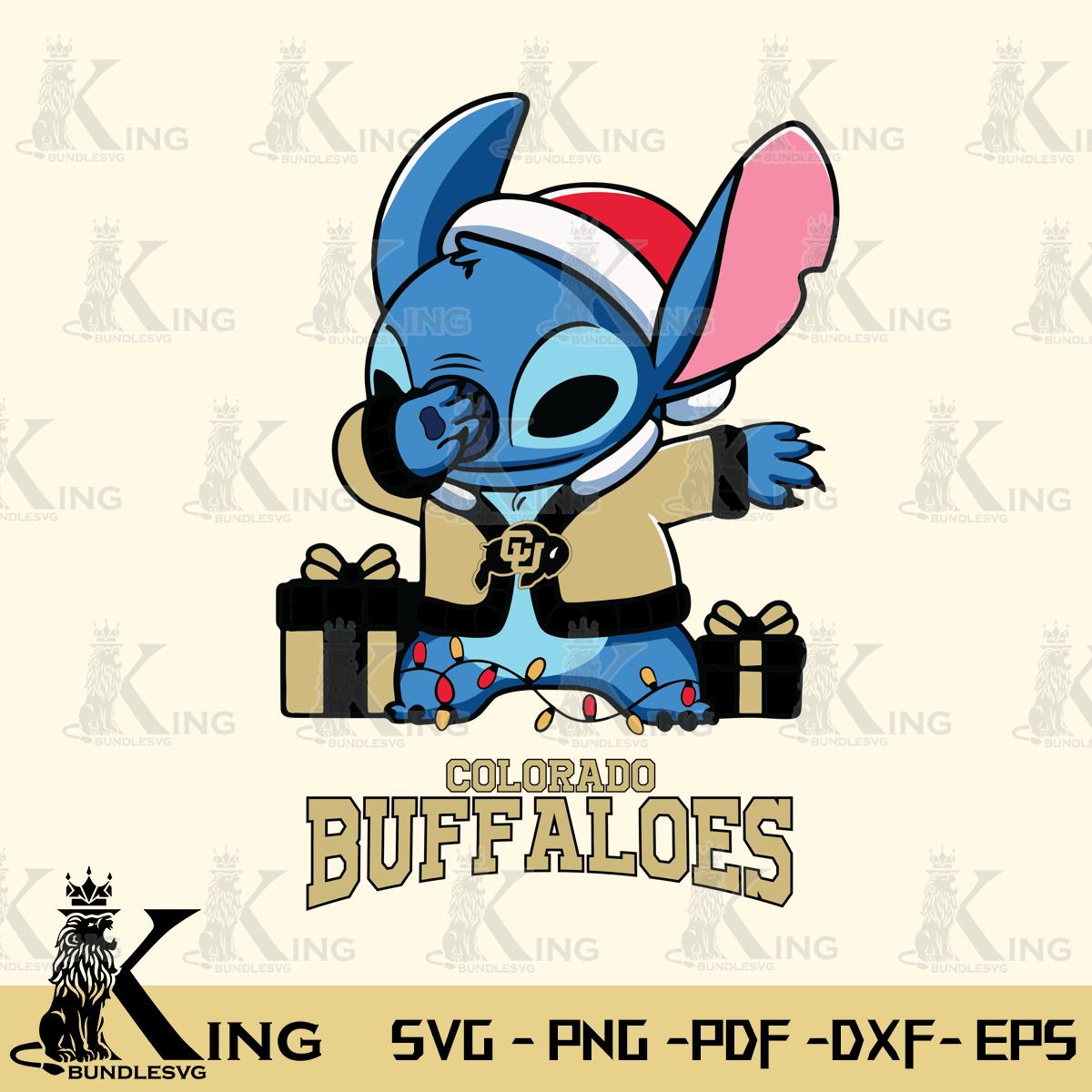 Colorado Buffaloes Stitch Merry Christmas Svg Eps Dxf Png File, Digital Download