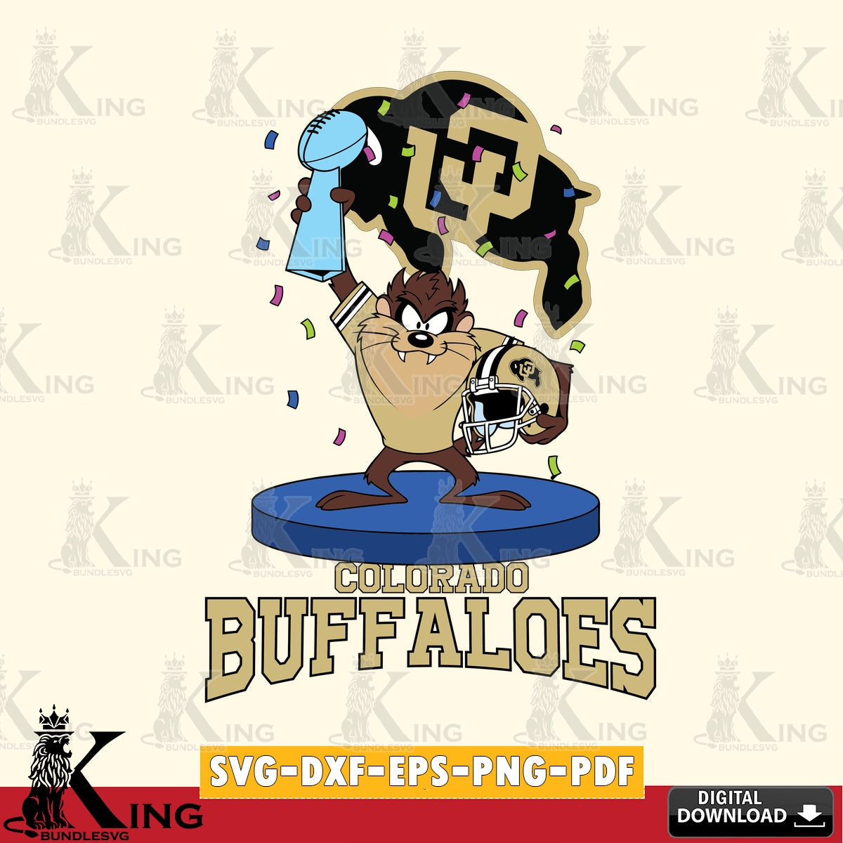 Colorado Buffaloes Taz Trophy Podium SVG file, Cut file , Digital Download , Instant Download, Taz svg, NCAA svg