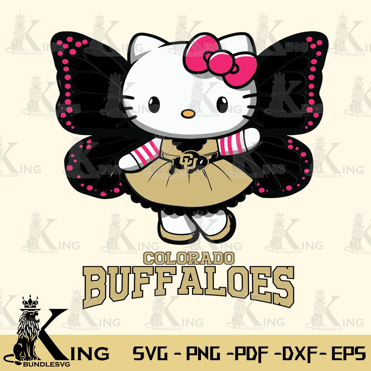 Colorado Buffaloes Whimsical Kitty Wings Svg Eps Dxf Png File, Digital Download