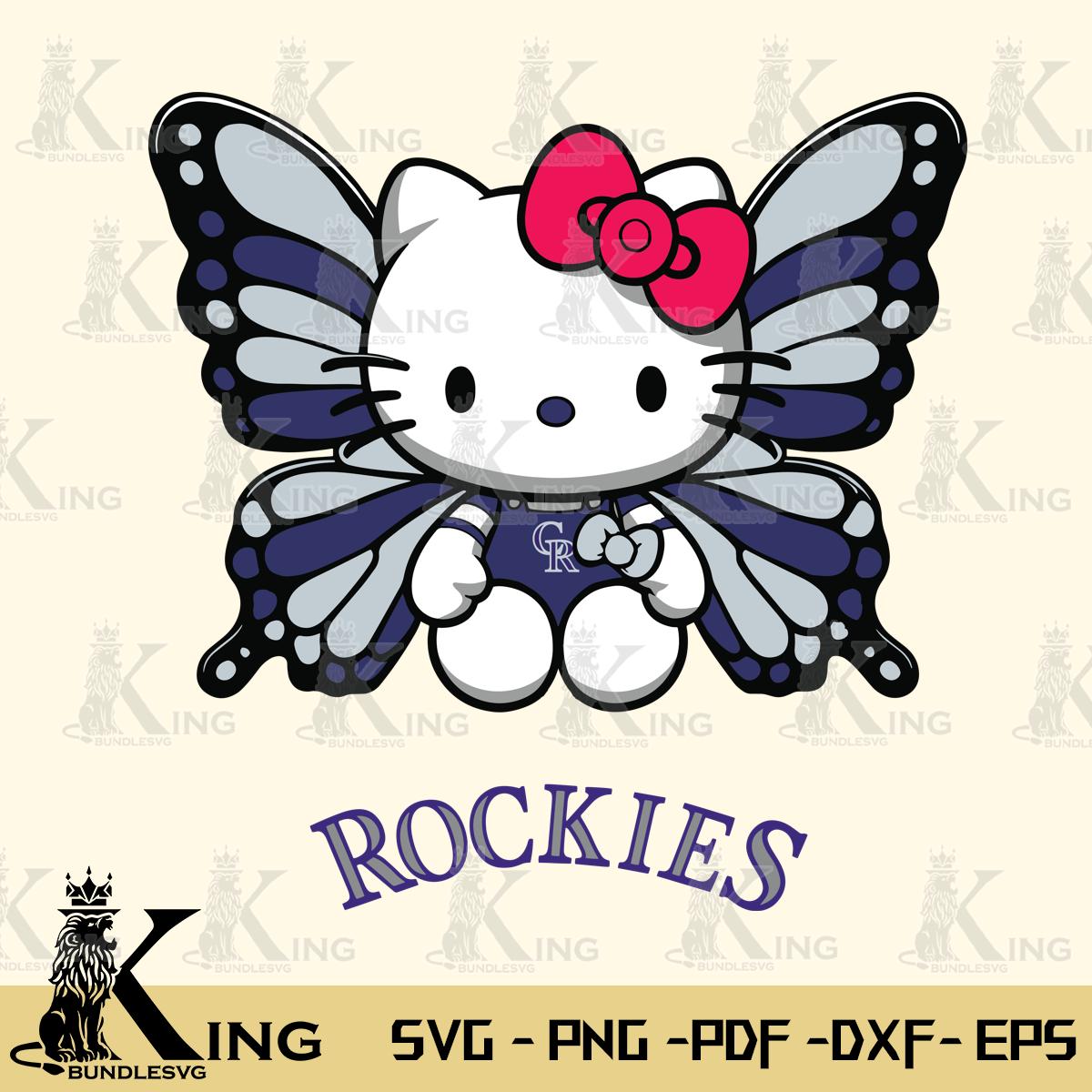 Colorado Rockies Butterfly Kitty Delight Svg Eps Dxf Png File, Digital Download