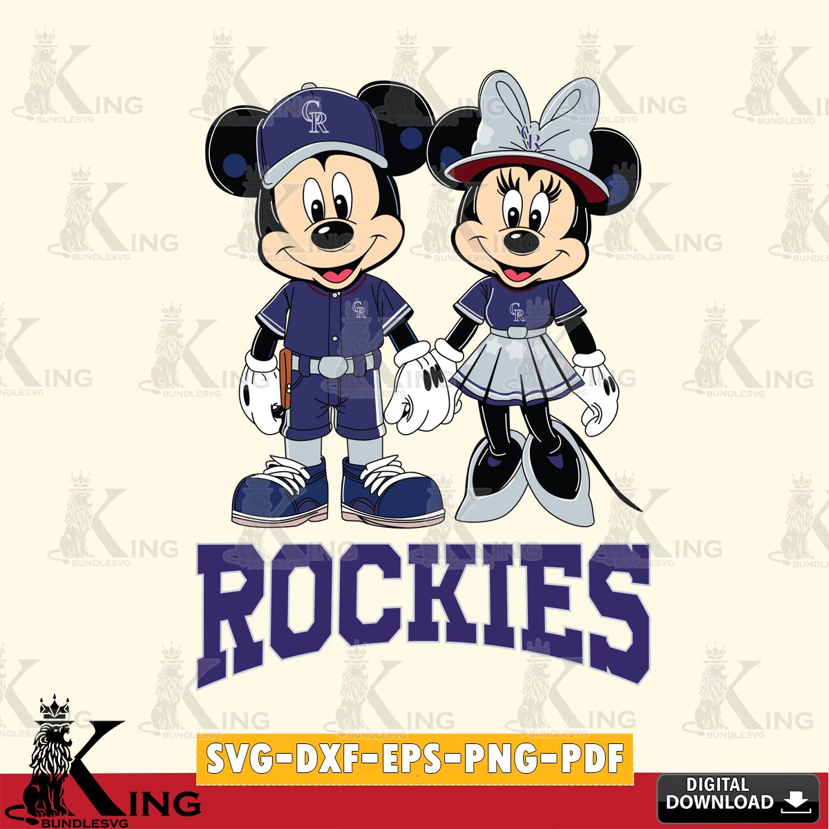 Colorado Rockies Mickey Minnie Baseball SVG File, MLB for Cricut, Silhouette, Digital Download , file cut