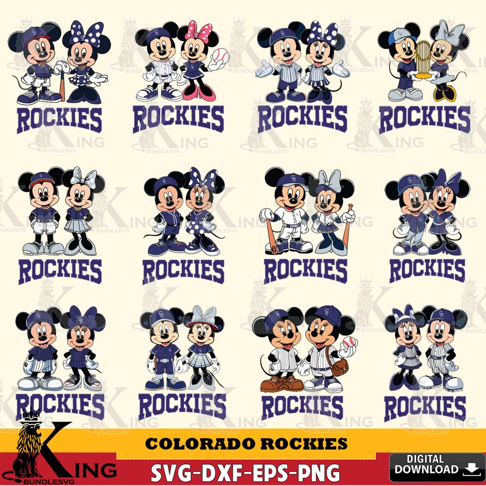 Colorado Rockies Mickey Minnie MLB Bundle SVG DXF EPS PNG PDF, MLB for Cricut, Silhouette, Digital Download , file cut
