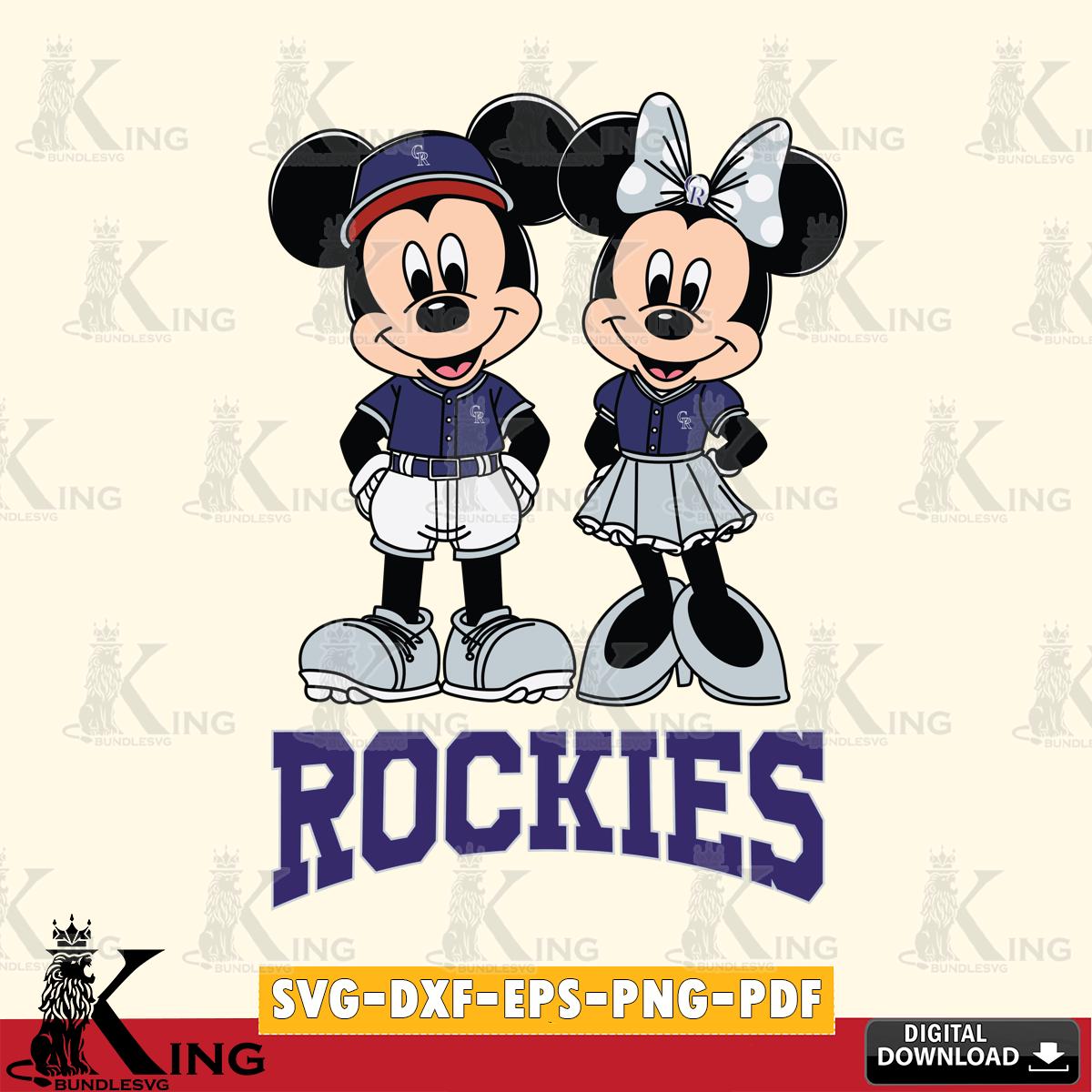 Colorado Rockies Mickey Minnie Mouse Baseball SVG File, MLB for Cricut, Silhouette, Digital Download , file cut