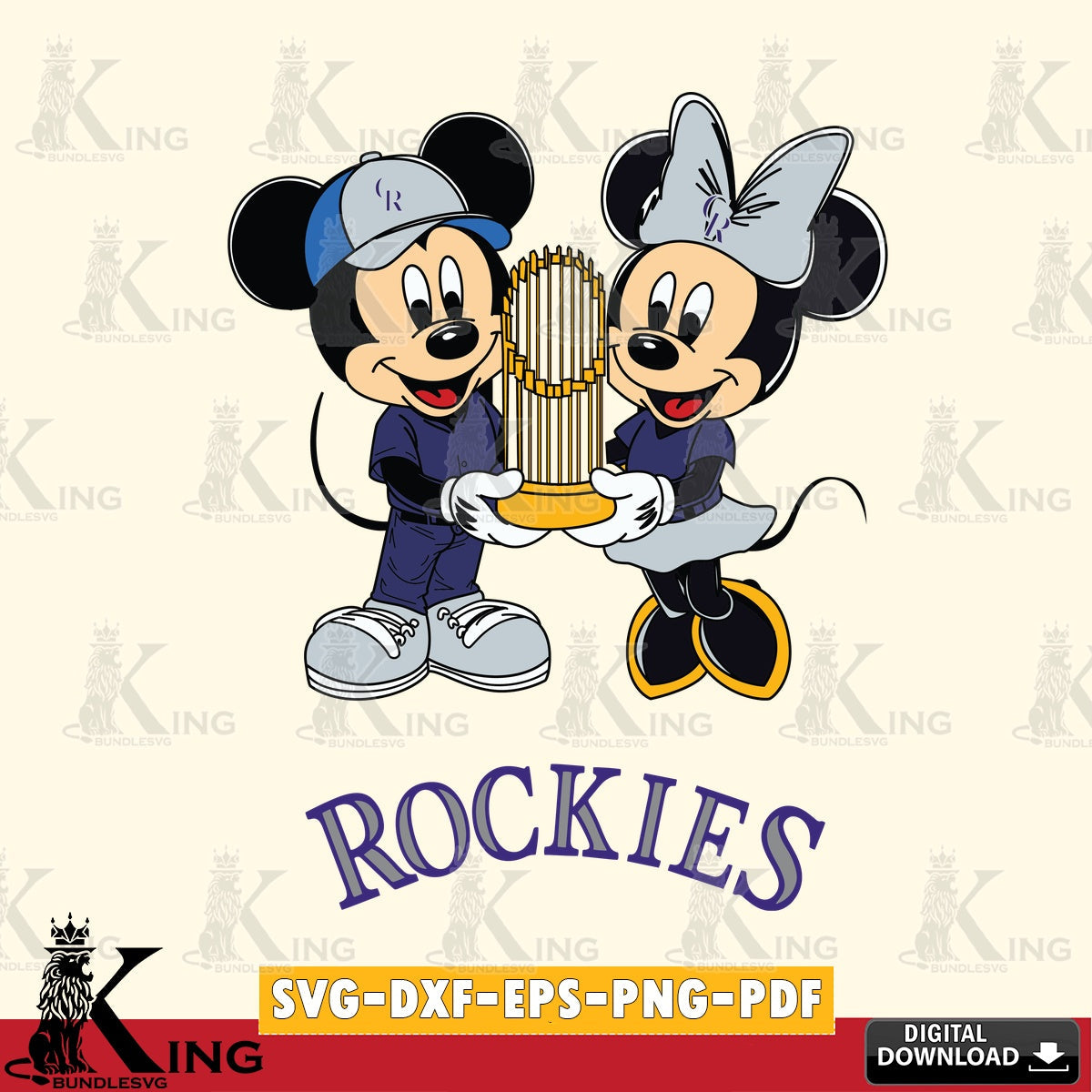 Colorado Rockies Mickey Minnie Mouse Champions SVG file , For Cricut, File cut , Digital Download , PDF File, Cut Files