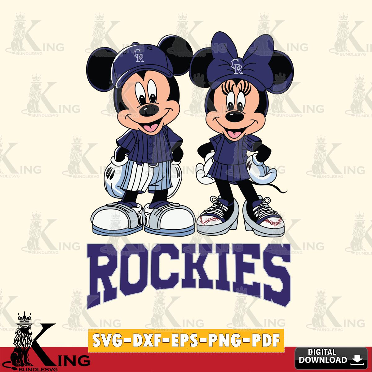 Colorado Rockies Mickey Minnie Mouse Fan SVG File, MLB for Cricut, Silhouette, Digital Download , file cut