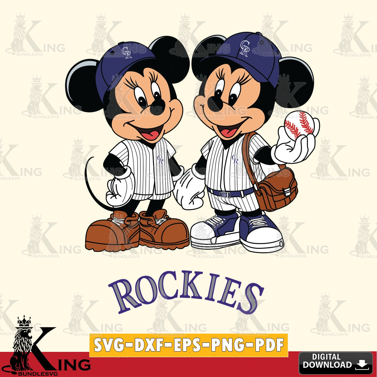 Colorado Rockies Mickey Minnie Mouse couple SVG file , For Cricut, File cut , Digital Download , PDF File, Cut Files