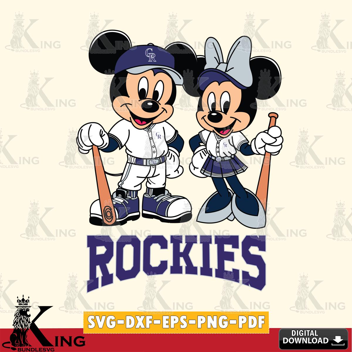 Colorado Rockies Mickey Minnie Mouse player SVG File, MLB for Cricut, Silhouette, Digital Download , file cut