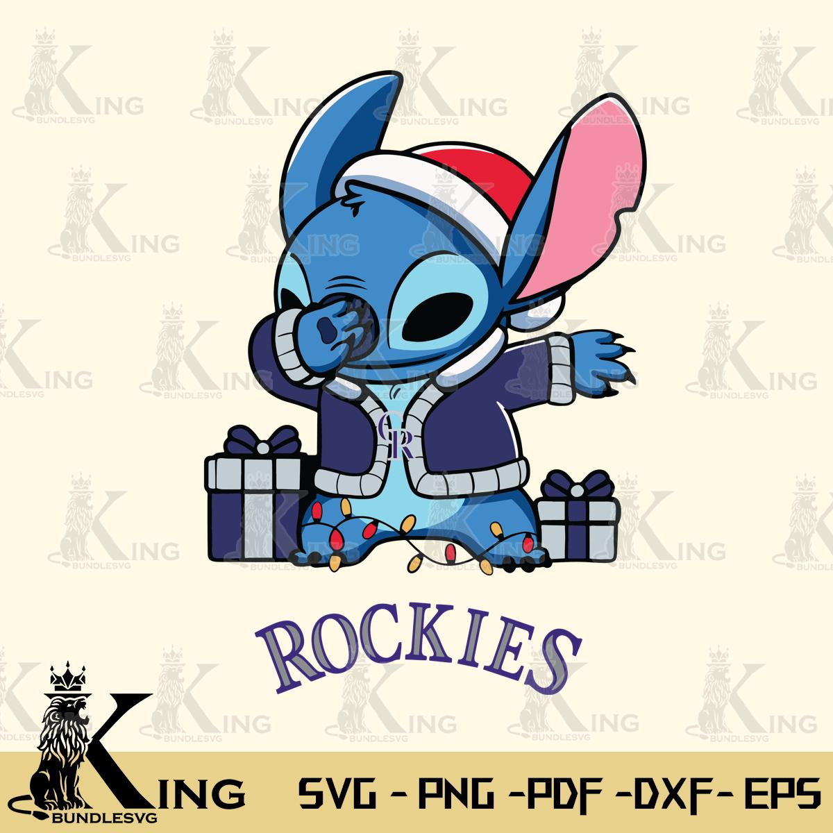 Colorado Rockies Stitch Merry Christmas Svg Eps Dxf Png File, Digital Download