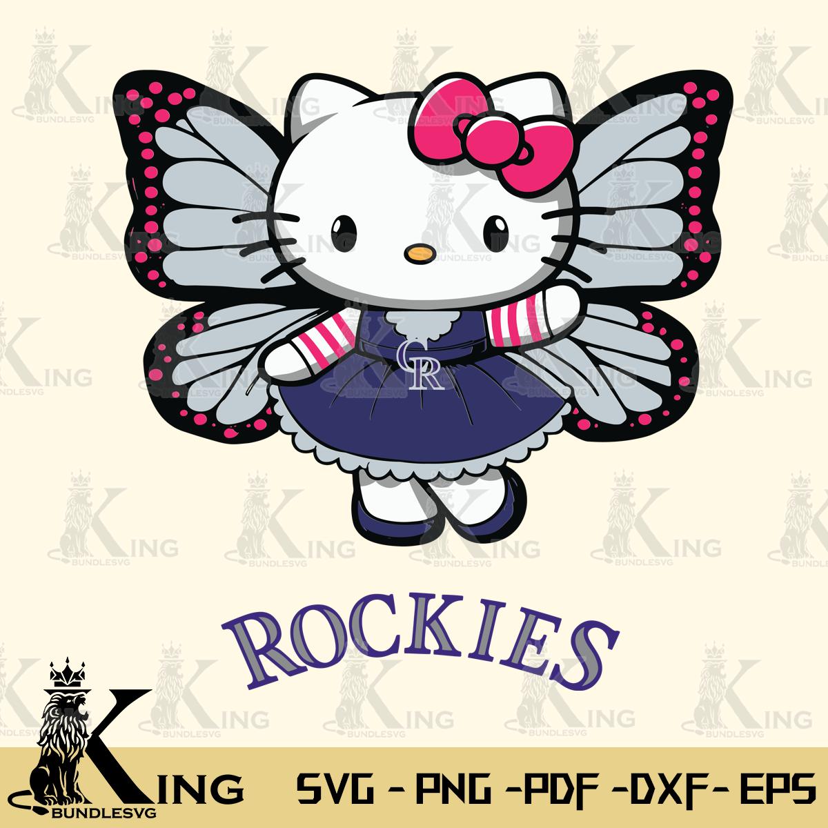 Colorado Rockies Whimsical Kitty Wings Svg Eps Dxf Png File, Digital Download