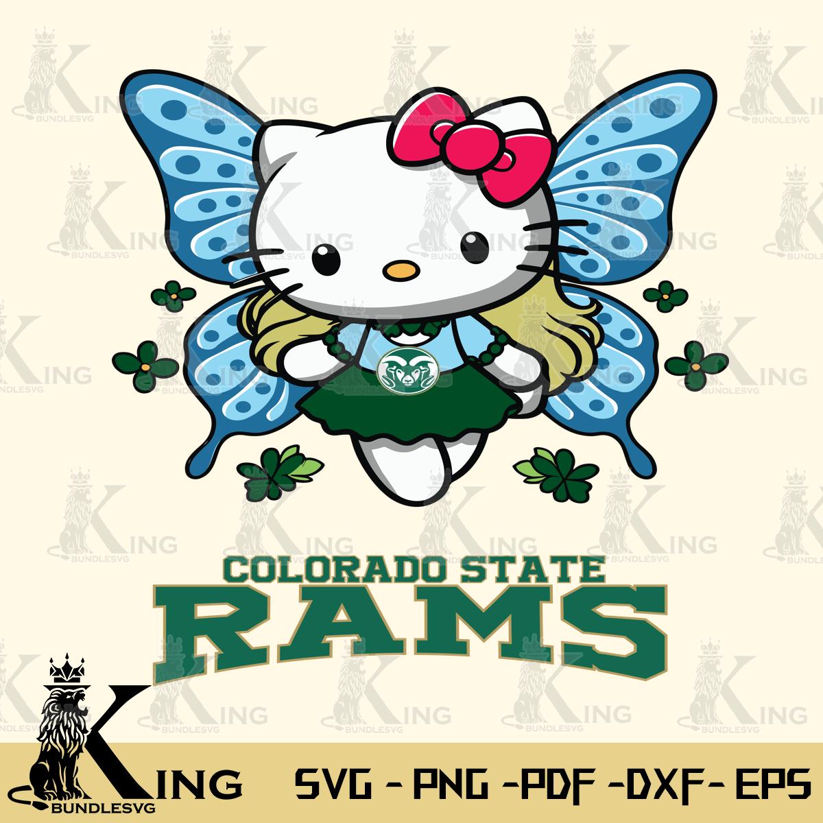 Colorado State Rams Butterfly Kitty Charm Svg Eps Dxf Png File, Digital Download