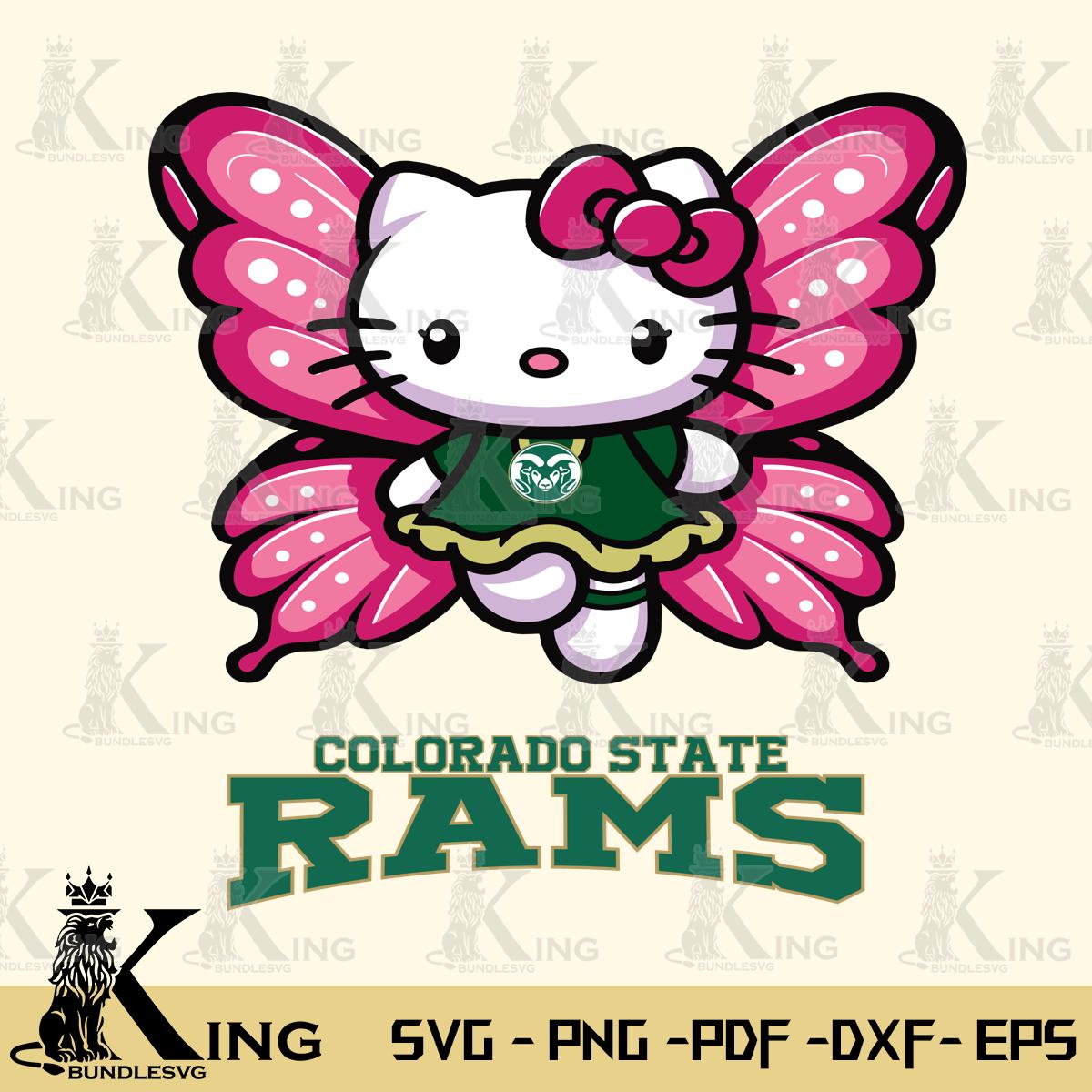 Colorado State Rams Hello Kitty Dreamscape Svg Eps Dxf Png File, Digital Download
