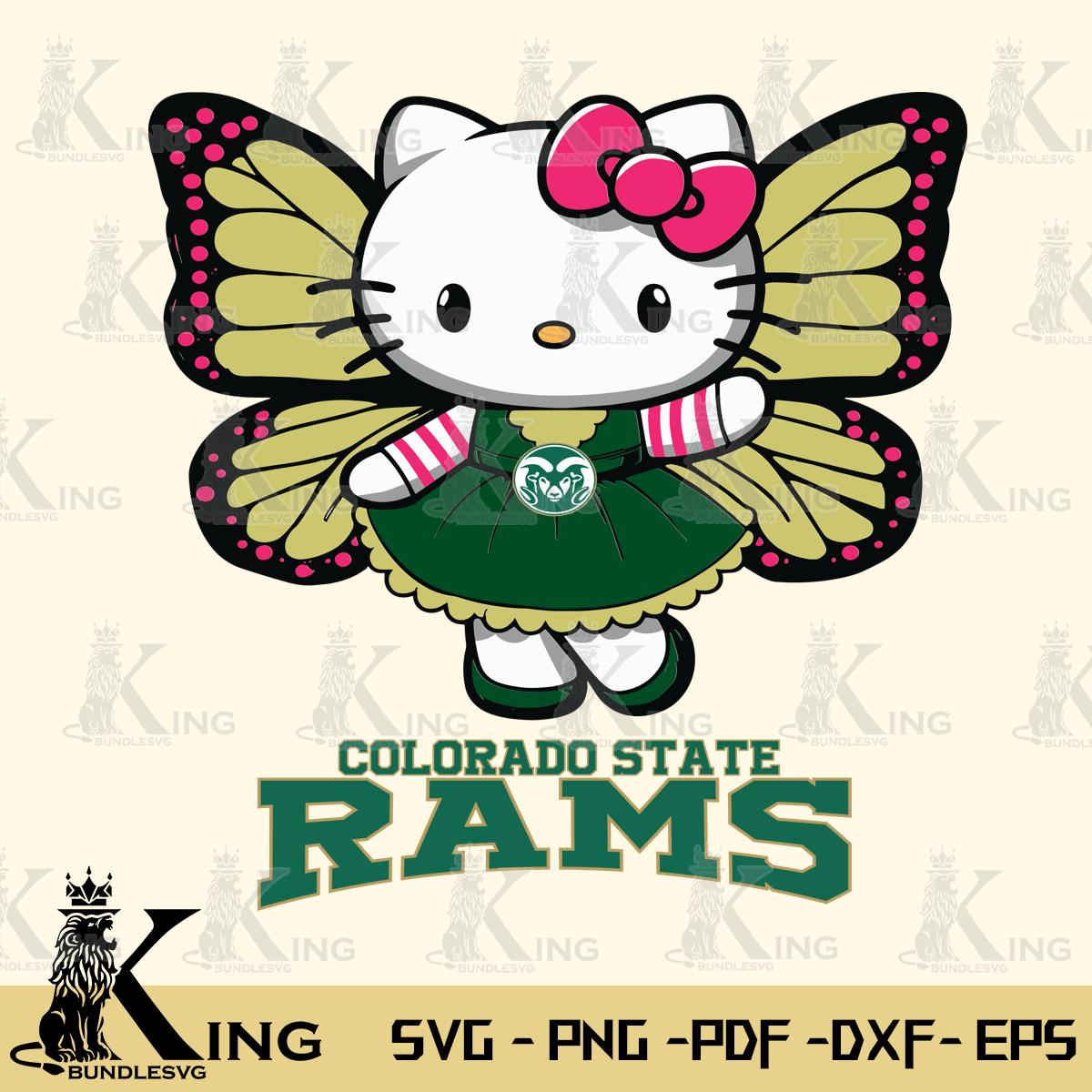 Colorado State Rams Whimsical Kitty Wings Svg Eps Dxf Png File, Digital Download