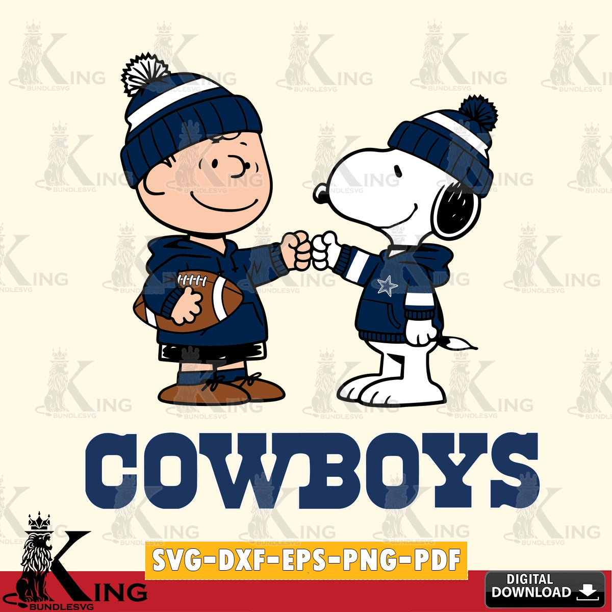 Dallas Cowboys CharlieBrown Football Fist Bump Cricut file , Cut file , Digital Download , PDF File , Instant Download