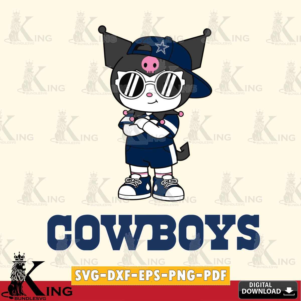 Dallas Cowboys Kuromi Football Jersey SVG file, Cricut, Cut file , Digital Download , Instant Download, Sanrio svg, Clipart