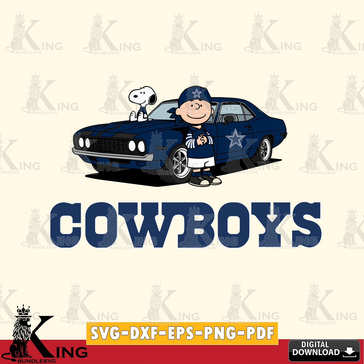 Dallas Cowboys Peanuts Muscle Car Cricut file , Cut file , Digital Download , PDF File , Instant Download