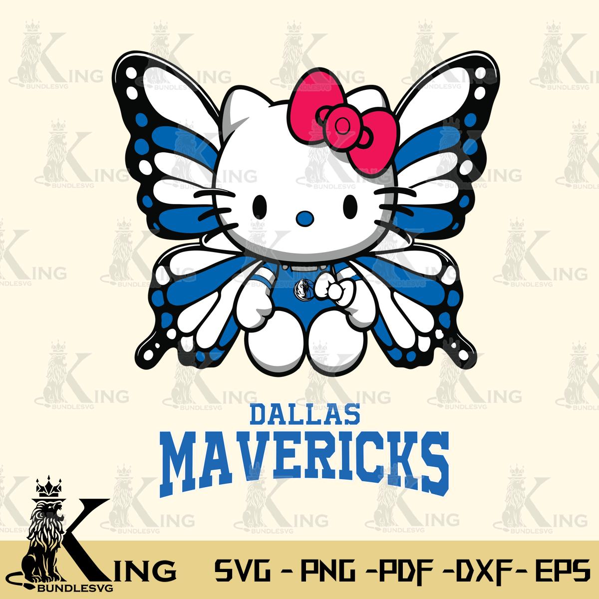 Dallas Mavericks Butterfly Kitty Delight Svg Eps Dxf Png File, Digital Download