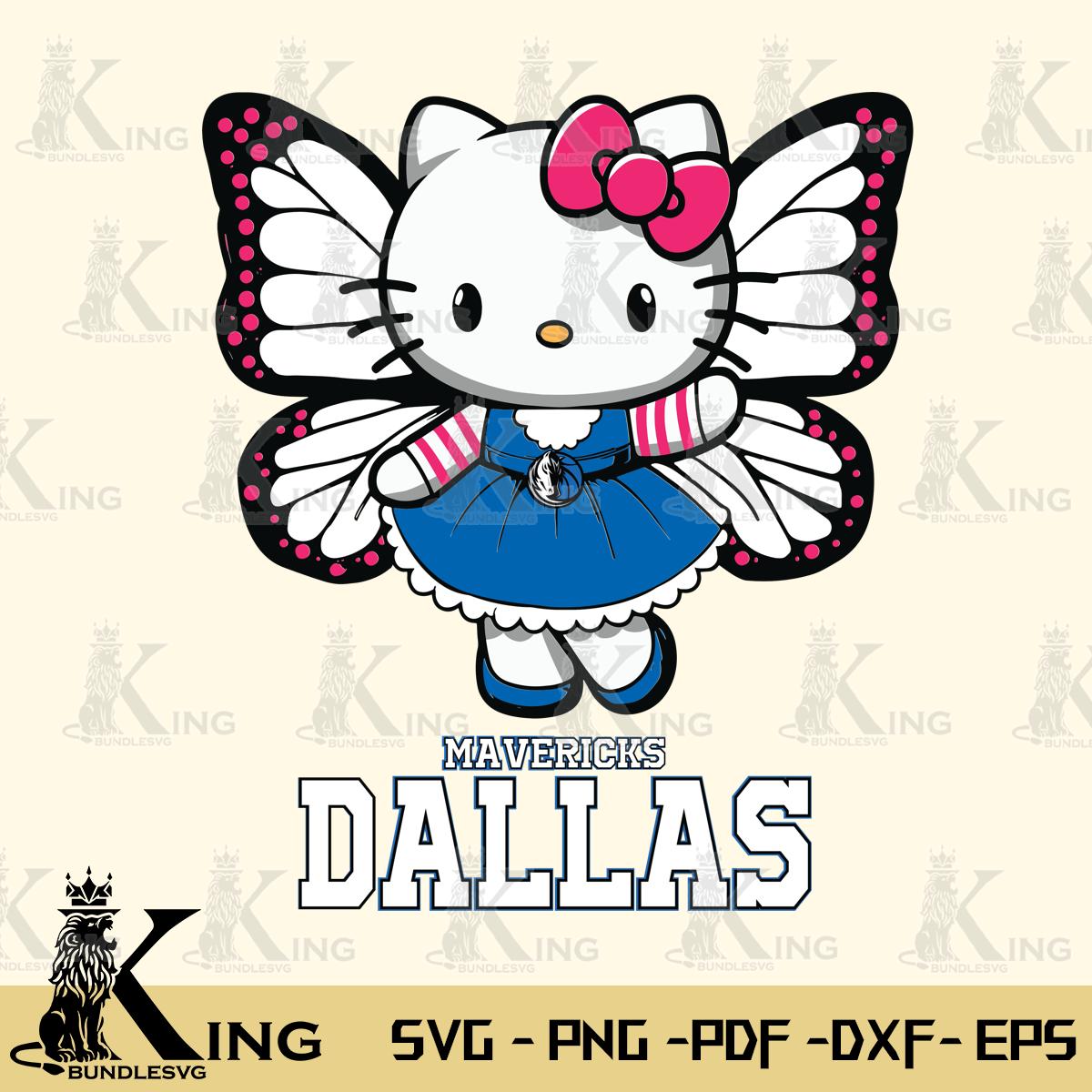 Dallas Mavericks Whimsical Kitty Wings Svg Eps Dxf Png File, Digital Download