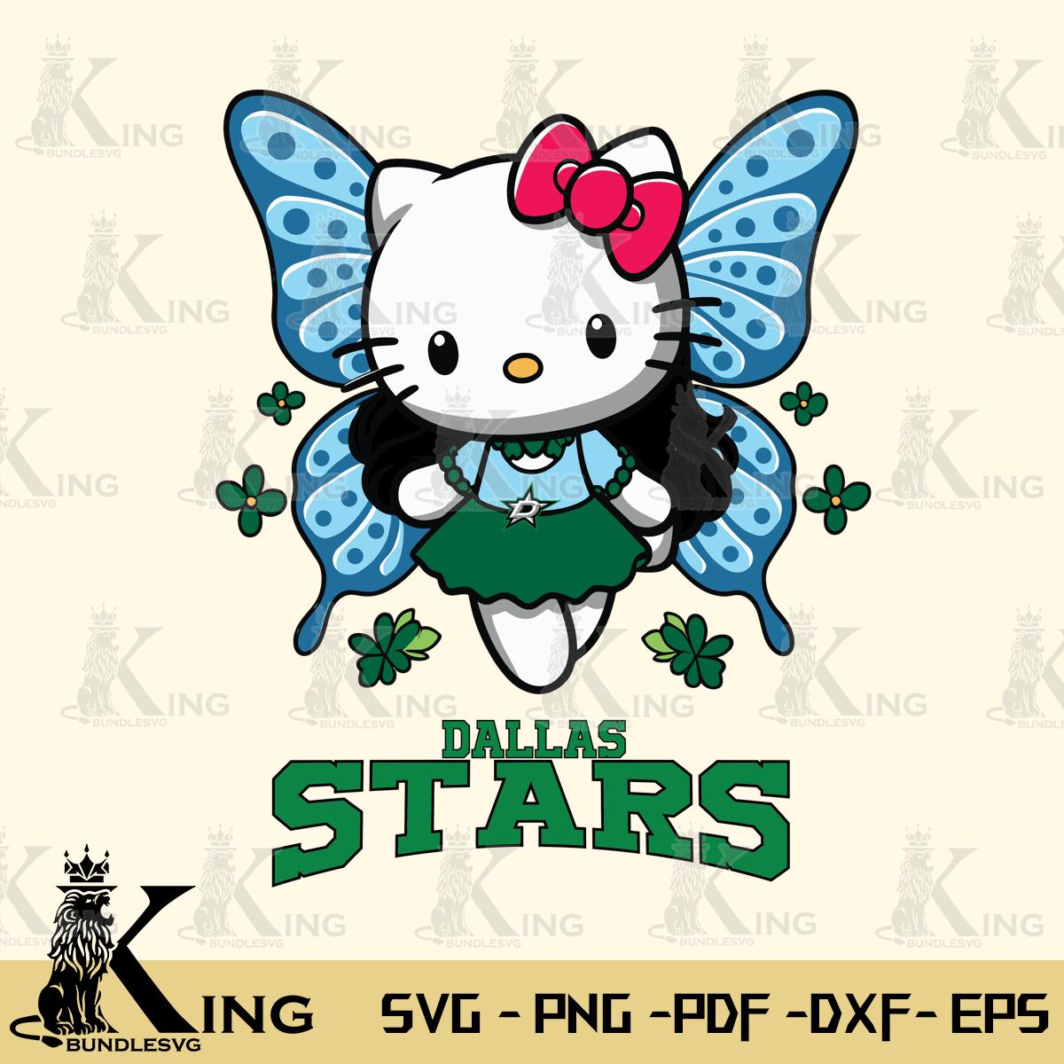 Dallas Stars Butterfly Kitty Charm Svg Eps Dxf Png File, Digital Download