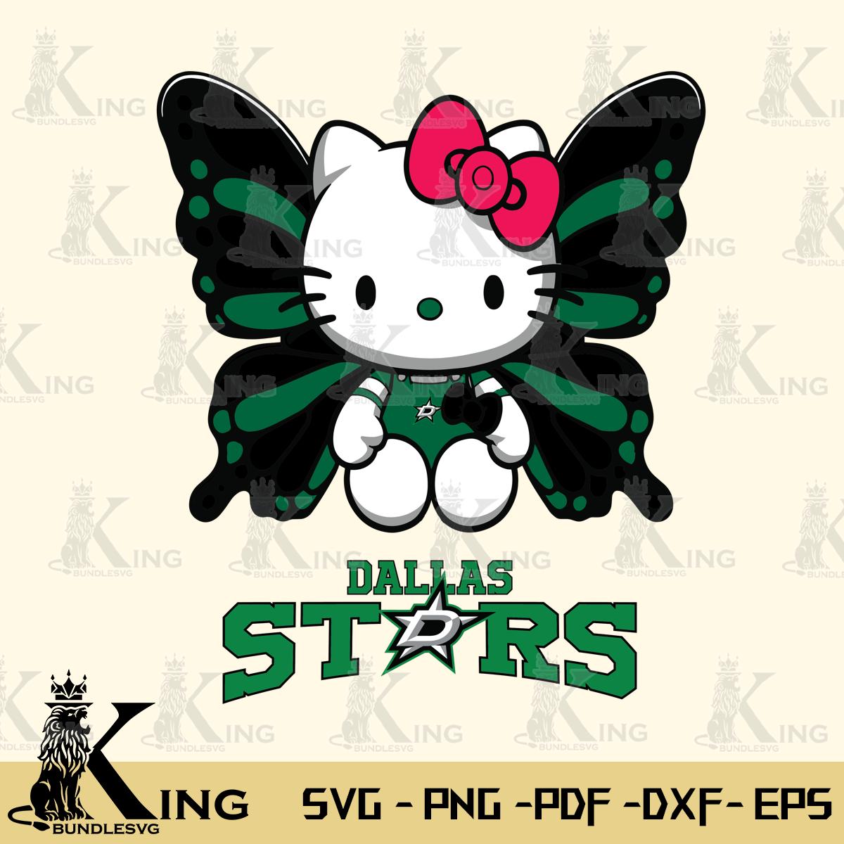 Dallas Stars Butterfly Kitty Delight Svg Eps Dxf Png File, Digital Download